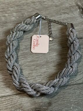 Camila Coelho Silver Braided Sparkle Necklace